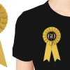 Badge 60 med satinbånd guld
