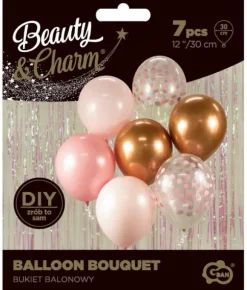 Ballon buket lyserød-guld