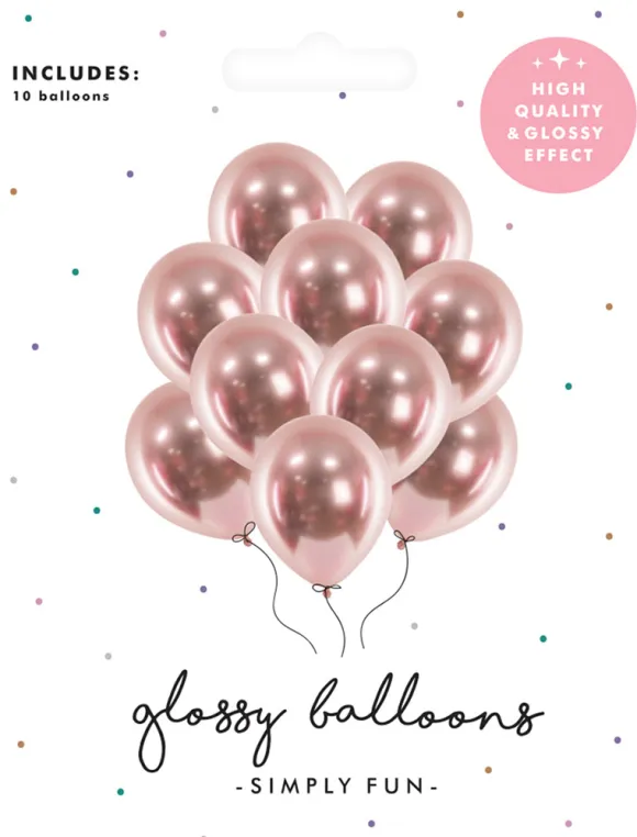 Balloner glossy rosaguld 10-pak