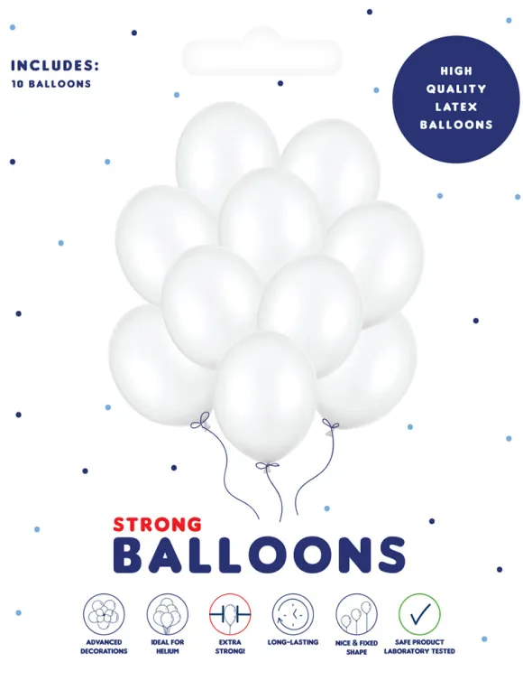 Balloner hvid 30 cm 10-pak