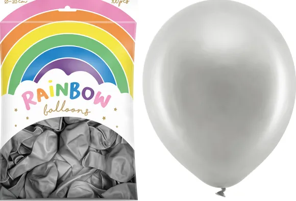 Balloner sølv 23 cm 100-pak