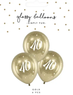 Ballon glossy 40 guld 6-pak