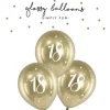 Ballon glossy 18 guld 6-pak