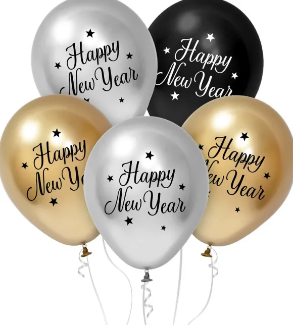 Ballon Happy New Year 5-pak