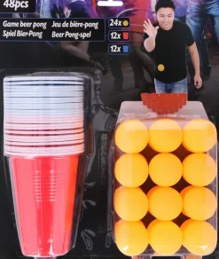 Beer Pong sæt med 48 dele