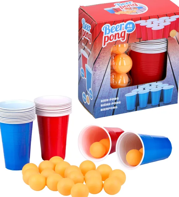 Beer Pong sæt med 48 dele