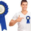 Best DAD badge med satinbånd