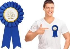 Best DAD badge med satinbånd