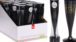 Champagneglas sort 4-pak