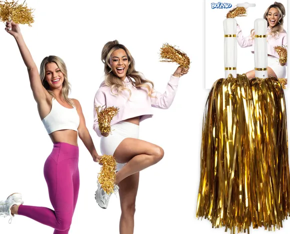 Cheerleader pom poms, guld