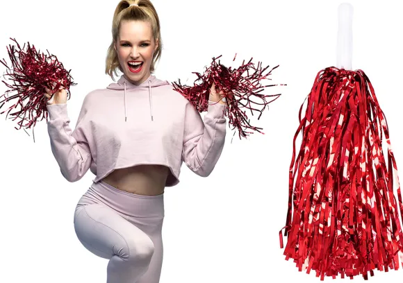 Cheerleader pom poms, rød