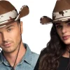 Cowboyhat ko-skind look, brun