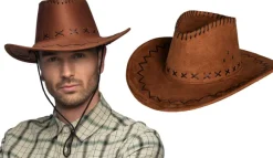 Cowboyhat ruskindslook, brun