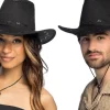 Cowboyhat ruskindslook, sort