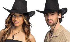 Cowboyhat ruskindslook, sort