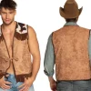 Cowboy vest, brun, str. L/XL