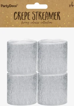 Crepepapir ruller sølv 4-pk