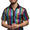 Disco skjorte rainbow, XXL