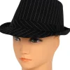 Fedora hat pinstripe, sort