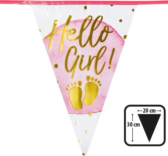 Flagguirlande Hello Girl 6 m