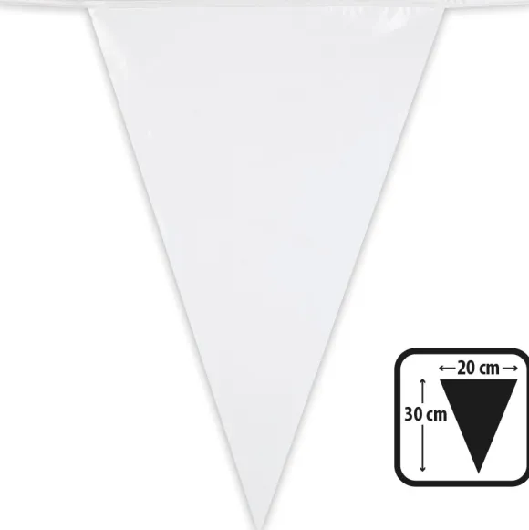 Flagguirlande hvid 10 m