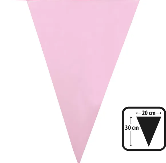 Flagguirlande lyserød 10 m