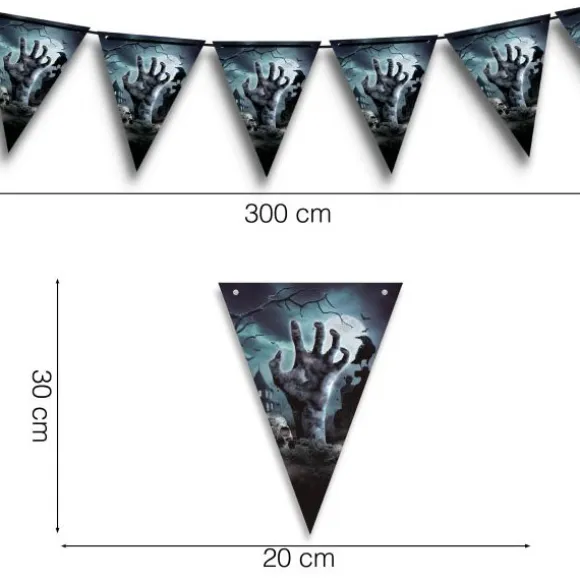 Flagguirlande zombiehånd 3m