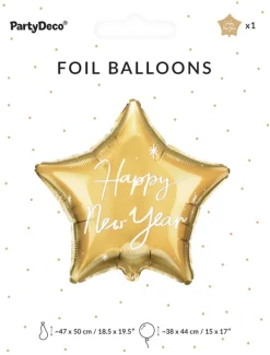 Folieballon Happy New Year, guld