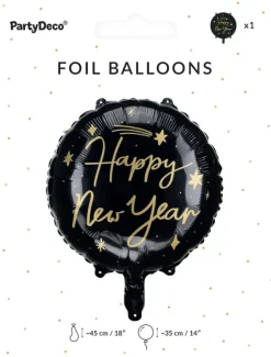 Folieballon Happy New Year, sort