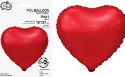 Folieballon hjerte mat rød