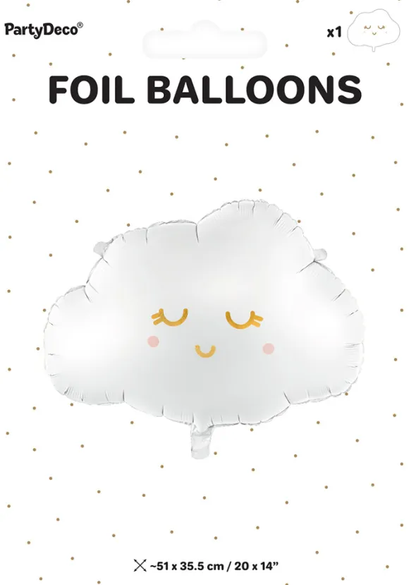 Folieballon sky 51x35 hvid