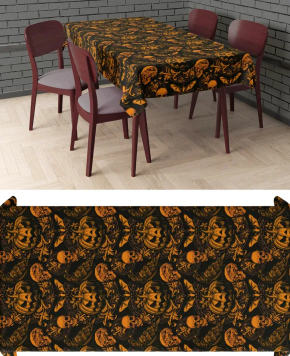 Gothic græskar dug 137x274 cm