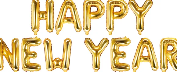 Happy New Year balloner, guld