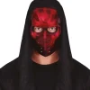 Hockey maske rød med hætte