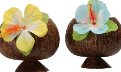 Kokos kop med blomst