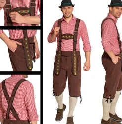 Lederhosen justerbar brun, M