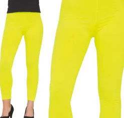 Leggings, neon gul, str. L