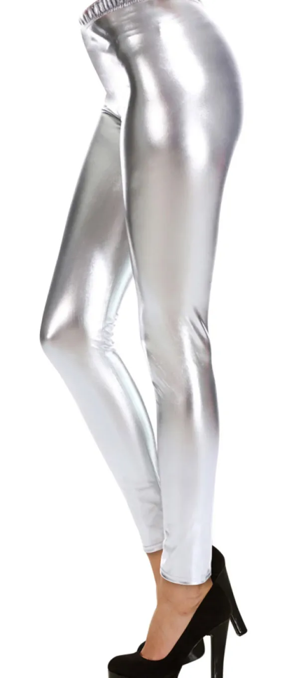Leggings sølv metallic