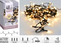 Lyskæde til batteri 48 LED