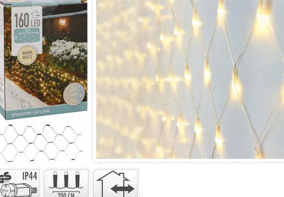 Lysnet varm hvid 160 LED