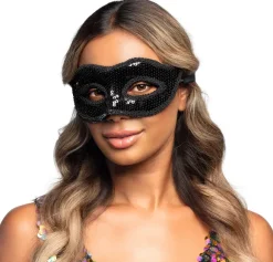 Maskerade maske pailletter, sort