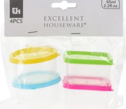 Mini plastbøtter med låg 4-pak