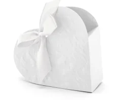 Mini æske hjerte hvid 10-pk