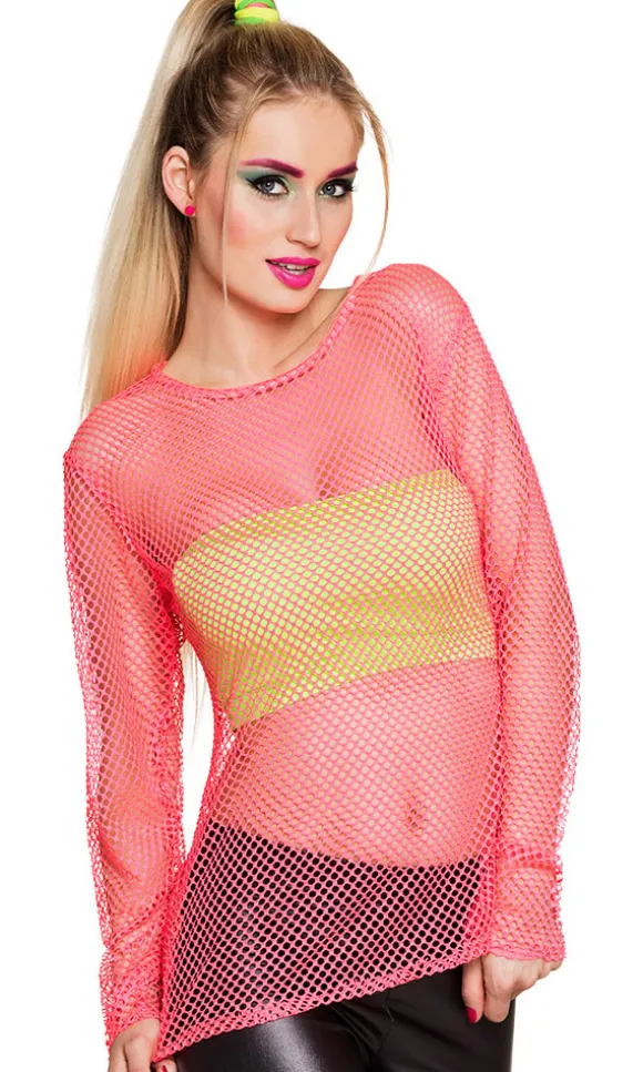 Nettrøje neon pink, M/L