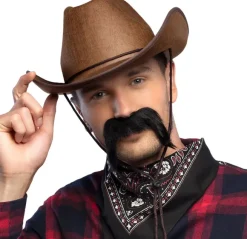 Overskæg cowboy, sort