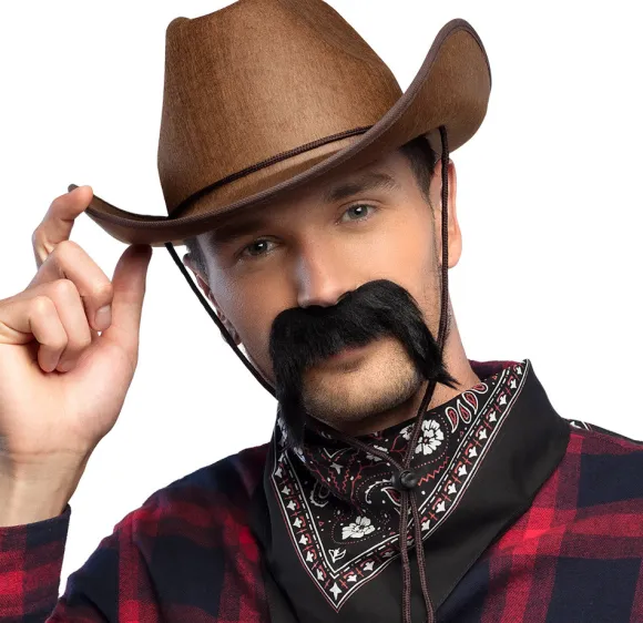 Overskæg cowboy, sort