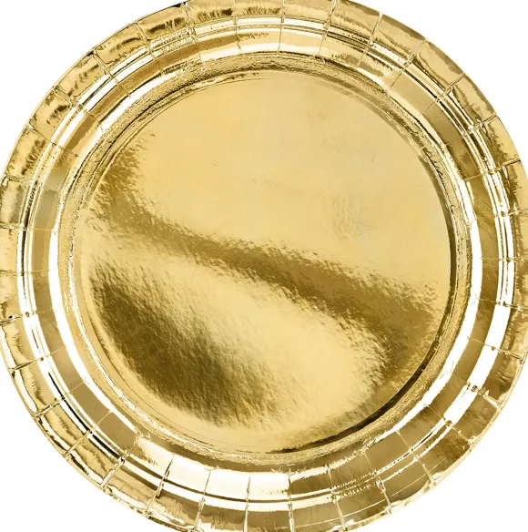 Paptallerken guld 6-pak