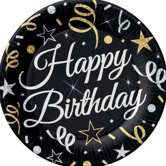 Paptallerken Happy Birthday 6-pk