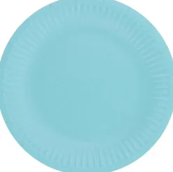Paptallerken lyseblå 6-pak