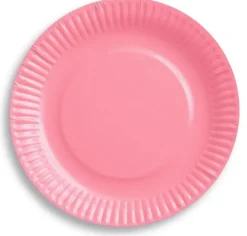 Paptallerken lyserød 6-pak